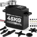 45KG Servo Motor Steering High Torque for RCSmraza HV 8.4V Coreless Waterproof Digital Servo Stainless Steel Gear Compatible with RC 1/10 1/8 Car Truck Crawler/Robot/Boat with 25T Servo Horn270