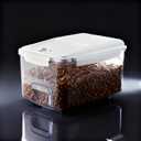 LivLab Mker Rice Storage Container - 20 lbs Airtight Flour Dispenser with Lids,measuring cup & wheel, BPA Free, Kitchen organizers for Pet/Cat/Dog Food Storage Container