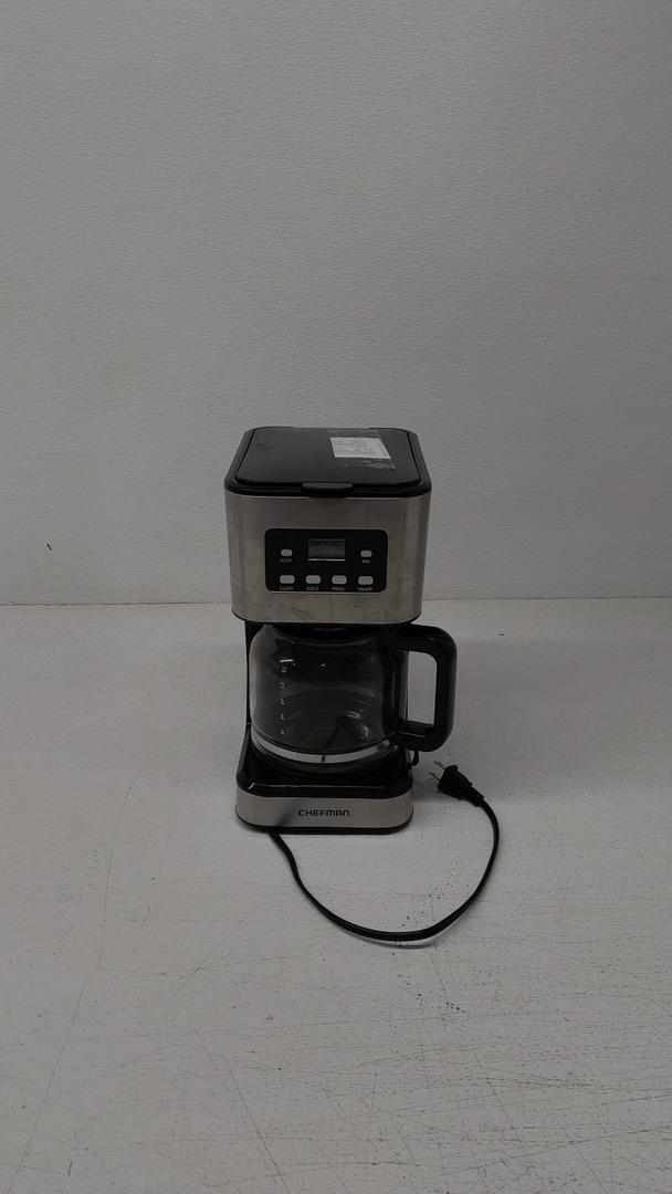 Chefman Coffee Maker, 12-Cup Programmable Drip Coffee Makers with Reusable Filter & Keep Hot Plate, Auto Pause Small Coffee Machines with Large Coffee Pot, Timer, Self-cleaning, (Stainless Steel)