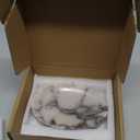 LWAMS Stone Marble Soap Dish - Oval Decorative Soap Bar Tray for Bathroom Sink Shower, Marble Sponge Holder for Kitchen Countertop