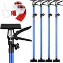 Dust Barrier Poles,10 Ft Dust Containment Pole (Pack of 4) with 2 Heavy-Duty Zippers for Dust Barriers (Blue)