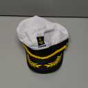 Captain Yacht Hat Boating Cap, Adjustable Sailor Marine Admiral Cosplay Hat for Men Women Kids Halloween Party Costume Accessories, White