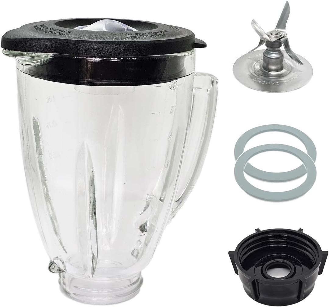 6 Cup Blender Glass Jar with Blade, Blender Replacement Parts for Aspas Para Licuadora Oster Osterizer Classic Series (NOT fit Pro, Master or Versa models)