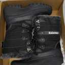 Knixmax Women's Winter Snow Boots Waterproof Mid Calf Booties Fur Lined Warm Outdoor Insulated Mucker Yard Skiing Hiking Boots for Women Size 6-11 (8)