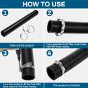 Frienda 2 Pcs Gasoline Fuel Filler Neck Hose with 8 Clamp Set 2 Inches Inside Diameter,15 7/8 inch Length Reinforced Gas Tank Fuel Filler Hose(Straight,2 Inch)