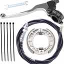 Mini Bike Brake Kit Lever Handle Brake Line 172cm 67.7" Drum Throttle Cable for 196cc 200cc Motorcycle 6.5hp Coleman CT200U CT200U-EX BT200X Baja Warrior MB165 MB200 Massimo Mini Bike Brakes Parts