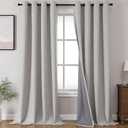 Joydeco Blackout Curtains 96 Inches Long, Light Blocking Curtains for Bedroom 2 Panels with Grommets, Thermal Insulated, Noise Reducing Room Darkening Drapes Privacy Protection for Living Room Window (Greyish White)