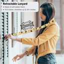 Lanyardio Stretchy Scrunchie Lanyard for ID Badges Keys, Cute Teacher Lanyard for Women with 2 Card Holders 19.6 Inch (Cherry)