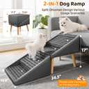Dog Stairs for Small Dogs,17" H 4Step NonSlip Dog Ramp for Couch Low Bed | 2in1 Foldable Wooden Pet Stairs & Steps with Split Ottoman Design,for Puppy Medium Senior Injured Pets,Holds 250LBS
