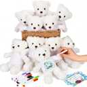 40 Pcs Make Your Own Stuffed Animal Bear Kit DIY 2026 Graduation Plush Gift 10 Pcs 9.84 Inches Rose Velvet Bear 10 White T Shirt 10 Set 12 Color Pen and Card for Graduates Party Craft Gift(White)