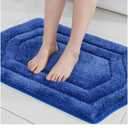 COSY HOMEER Extra Thick Bath Rugs for Bathroom - Anti-Slip Bath Linen Sets Mats Soft Plush 100% Strong Polyester Mat Living Room Bedroom Floor Water Absorbent(Blue,17x27 - Inches)