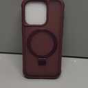 CHAOFEnG Magnetic Compatible with iPhone 15 Pro Case with Stand [Military Grade Drop Tested, Compatible with Magnet, Ring Translucent Slim Hard Back Soft Edge, Wine Red