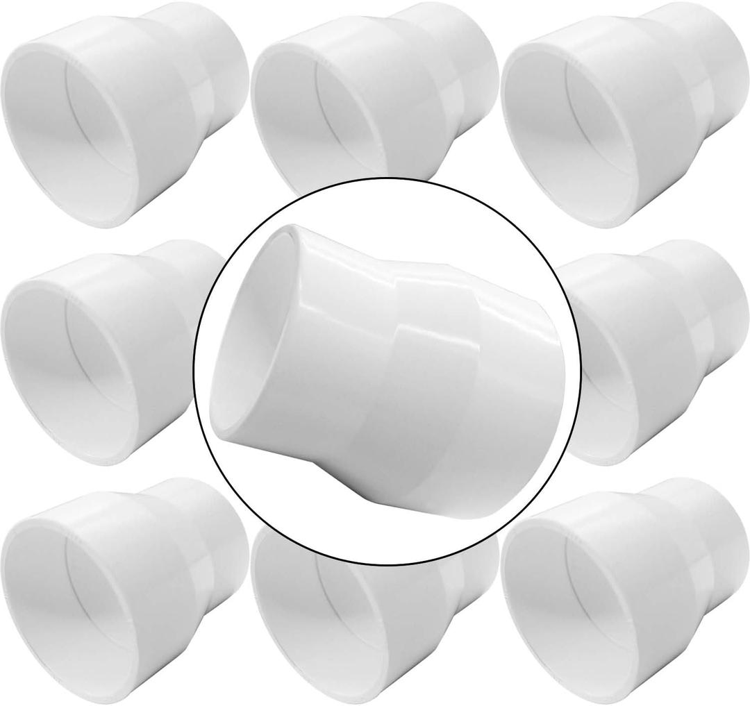 YSIL 10 Pcs 3/4" x 1/2" PVC Reducer Coupling Adapter Socket x Socket Pipe Fittings,Schedule 40 PVC DWV Pipe Slip Socket Connectors for House & Industrial Plumbing Connection,White