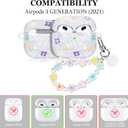 2 x Flower Case for Airpods 3 Lovely Floral Aesthetic Cover Compatible with Air Pods 3rd Generation (2021) Shell for Girls