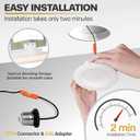 POWERASIA 1 Pack 4 Inch LED Can Lights with Night Light, 5CCT Retrofit Recessed Lighting Selectable 2700K-6000K Dimmable, 9W=55W, 630LM Downlight with Metal Smooth Trim - ETL and Energy Star
