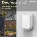 US Plug Self Powered Wireless Doorbell No Battery 100M Distance 38 Songs Door bell Button Outdoor Doorbell Wireless Waterproof for Home School Office (US White 1V2 A)
