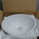 Small Bathroom Sink Above Counter, OCEALAGOON 13x10 Mini Oval Vessel Sink, Porcelain Ceramic Bowl Sinks for Bathrooms, Tiny White Bathroom Sinks for RV Powder Room Camper