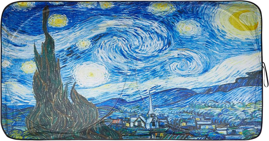 Car Windshield Sun Shade - Blocks UV Rays Sun Visor Protector, Sunshade to Keep Your Vehicle Cool and Damage Free, Easy to Use, Fits Windshields of Various Sizes (Standard 59 x 31 inches) (Starry Night)