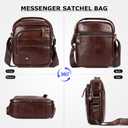 Small Messenger Bag for Men, Vintage Crossbody Bag Sling Shoulder Purse Genuine Leather Satchel Pouch Man Handbag