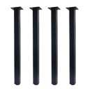 QLLY 27.5 inch / 70cm Adjustable Metal Desk Legs, Square Office Table Furniture Leg, Set of 4 (27.5 inch, Black)