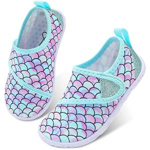 LeIsfIt Boys Girls Water Shoes Kids Aqua Socks Toddler Quick-Dry Beach Swimming Shoes Lightweight Breathable Non-Slip Summer Outdoor Sport Water Slippers Green Scale 11 Toddler