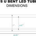 Romwish U Bend LED Tube Light, T8 T12, 18W(40W Equivalent), 5000K Daylight, 2000LM, Fluorescent Light Tube Replacement, Remove Ballast, Dual-Ended Powered, Clear Cover, 4 Pack