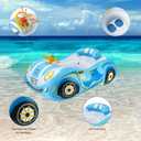 Baby Pool Float with 3D Car Design,Thick PVC Baby Swim Floatie, Infant Swimming Floats Pool Toys for Toddlers Kids Age 12-18 Months, 12-24 Months, 2-3, 3+ Years Old Girl Boy (Blue)