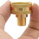 Hooshing 3PCS Garden Hose Adapter 3/4" GHT Female x 1/4" NPT Male Thread Brass Pipe Fittings Connect Garden Pipe Joint Repair Fittings