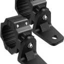 UTV Whip Light Mount & Light Bar Bracket - Heavy Duty 1.75"- 2" Roll Cage Clamp with 360 Rotation, Aluminum Flag/Off-Road Light Mount for Polaris RZR, Can Am, Jeep (Black)