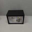 Pearhead Pet Memory Box & Urn Solid Wood, Black Finish, Personalized Keepsake with Clay Paw-Print Kit & 4" 6" Photo Frame Holds Ashes, Collars, Special Toys & Memories