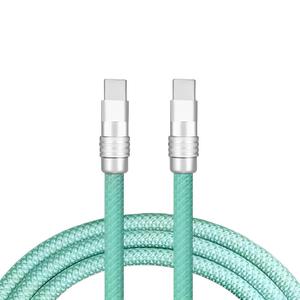 Rainbow Chubby - Colorful Chubby Cable Gradual Durable Charger Cable USB-C to USB A Cable Nylon Braided Fast Charging Data Cord for Phone, Green, Type-C to Type-C, 1.64 FT