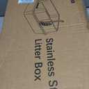 Stainless Steel XL Cat Litter Box for Big Cats, High-Sided Design Prevents Urine Leakage, Non-Stick, Easy to Clean, Odor Control, Includes Scoop, Gray