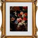 8x10 Gold Vintage Picture Frame, Ornate Baroque Gothic Victorian Frames with Mat for 5x7 or 8 x 10 Photos, Tabletop or Wall Display, Antique Home Decor Accent (Bronze)