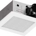 110-130CFM Bathroom Exhaust Fan: 0.8-1.2 Sones 30W Ceiling Mount Shower Ventilation Fan With Grille for Bath and Home, 120V, White, Wet Rated, ETL Certified
