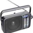 Panasonic Portable AM/FM Radio, Battery Operated Analog Radio, AC Powered, Silver (RF-2400D)