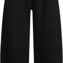 Aelfric Eden Mens Wide Leg Sweatpants Solid Arc Sweat Pants Open Bottom Casual Athletic Lounge Pants with Pockets, M Black