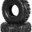 4.10/3.50-4 Tire 4-Ply,RUTU 4.10-4 10 X 3.50 Off Road Heavy Duty Tires for 4 Wheeler Lawn Mower Go Kart Handcart Garden Trailer
