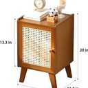 Bamboo Bedside Table, Side Table Cabinet,Storage Cabinet, Suitable for Living Room, Bedroom, Office, Easy to Assemble