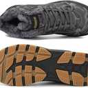 Jakcuz Men Snow Boots Water Resistant Non-slip Winter Shoes with Fuzz Lined Warm High Top Boots for Men (11, Grey)