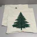 2 Christmas Pillow Cases Beige 18" x 13" in