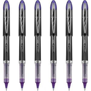 uniball Vision Elite Rollerball Pen, Micro Point (0.5mm), Violet Ink, 6 Pens