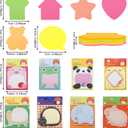 Sticky Notes, Self-Stick Removable Shaped Sticky Notes - 14 Pads - 100 Sheets 6 Pad Shaped Notes -20 Sheets 8 Pad Animal Notes(14 Pack)