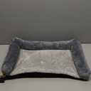 45LBS Capacity Cat Window Perch with Bolster, Hammock Seat with Plywood & Metal Frame, Cat Window Bed for Indoor Cats & Kitten, Extra Cood Pad (Natural Wood & Gray Cushion, 24.8''W x 9.4''H)