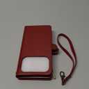 XcaseBar compatible with iPhone 17 Pro 6.3" Wallet case with Zipper Credit Card HolderRFID Blocking,Flip Folio Book PU Leather Phone case Shockproof Cover Women Men for Apple 17 Pro case Red