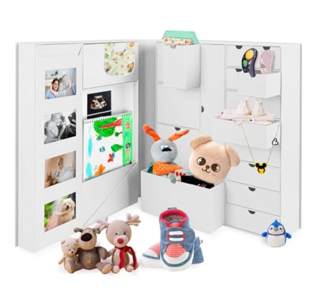 Baby Keepsake Box - Baby Memory Box - Baby Boy Girl Keepsake Box Tins Memory Box Pregnancy Baby Bubbs Storage Box Baby First Year Box Library Baby All-in-One Organizer