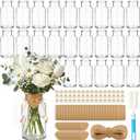 TBWIND Vintage Glass Flower Vase, 24PCS Farmhouse Clear Mason Jar Vases