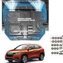Front Engine Splash Shield for Honda HR-V 2016-2022 Guards, Suitable for Honda HRV Under Engine Cover Mud Flaps, Directly Replace Original One, Black