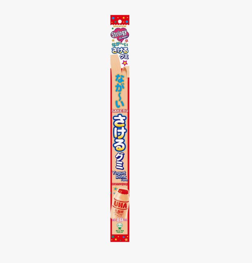 UHA MIKAKUTO LONG SAKERU STRINGY GUMMY YOGURT NYUSANKIN Pack of 10, BB Date: 2025/12/25