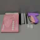 Handheld Micro Tagging Stitch Gun for Clothes - Quick Clothing Fixer - Mini Sewing Kit - Includes 6 Needle, 1000 Black Fasteners & 1000 White Fasteners (Purple)