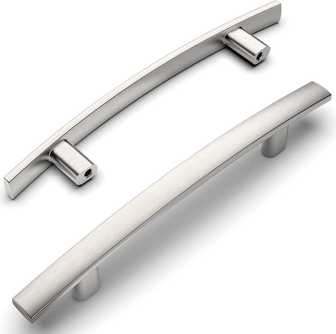 Amerdeco 10 Pack Brushed Satin Nickel 3-3/4 Inch(96mm) Hole Centers Kitchen Cabinet Pulls Hardware Kitchen Handles for Cabinets Cupboard Handles Drawer Pulls ZH0003